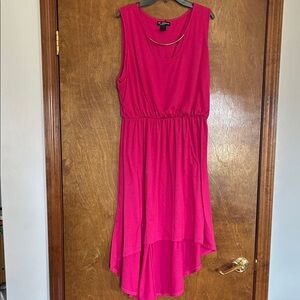 Delirious Hot Pink High-Low Sleeveless Dress